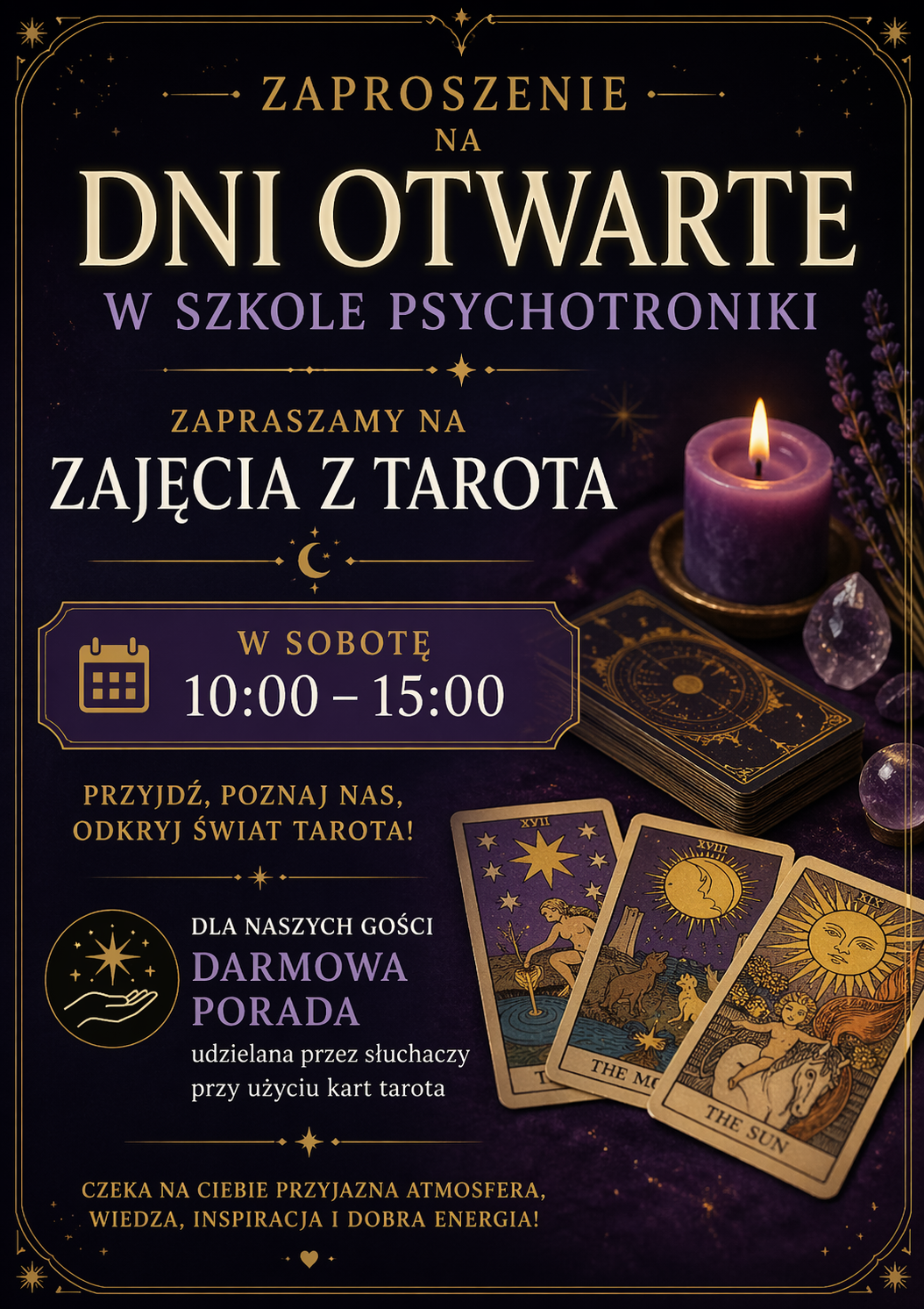 TAROT - kierunek psychotronika - drzwi otwarte - oddział Poznań Instytutu Psychologii Stosowanej
