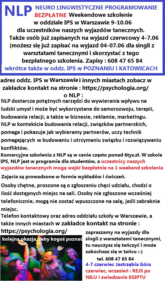 2026 NLP Warszawa psychologia psychoterapia